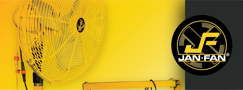 Jan Fan Articulating Arm Fan with Jan Fan Logo