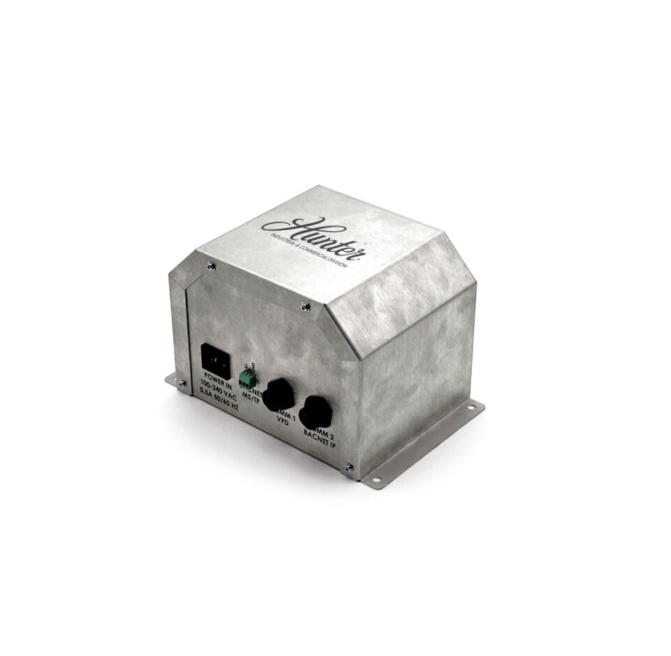 BACnet Gateway control with Hunter Industrial logo on a white background